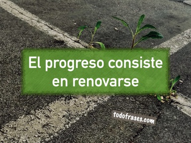 El progreso consiste en renovarse