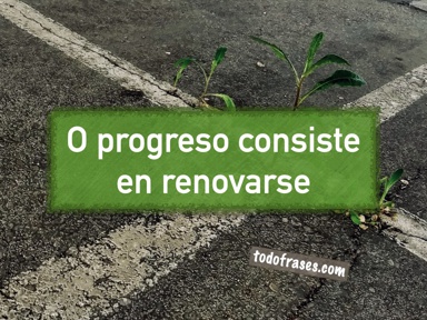 O progreso consiste en renovarse