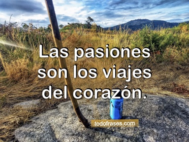 Las pasiones son los viajes del corazón