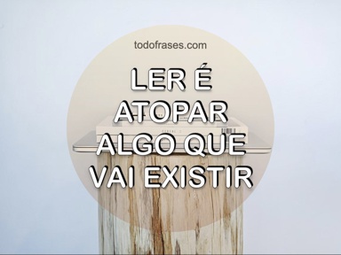 Ler é atopar algo que vai existir