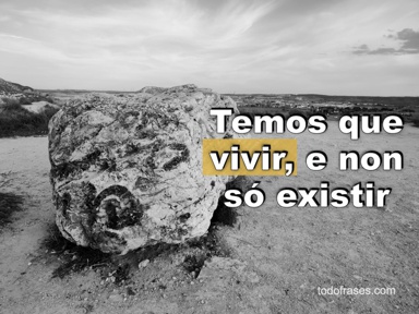 Temos que vivir, e non só existir